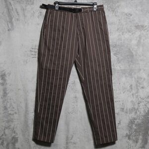 White Sand Pants Mens 48 IT 31x30.5 Brown Pinstripe Chino Preppy Made In Italy